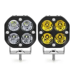 미니 LED 작업등 사각형 자동차 노란색 흰색 스포트라이트, 오프로드 안개등, 라다 트럭 4X4 4WD 자동차 액세서리, 3 인치, 12V, 24V