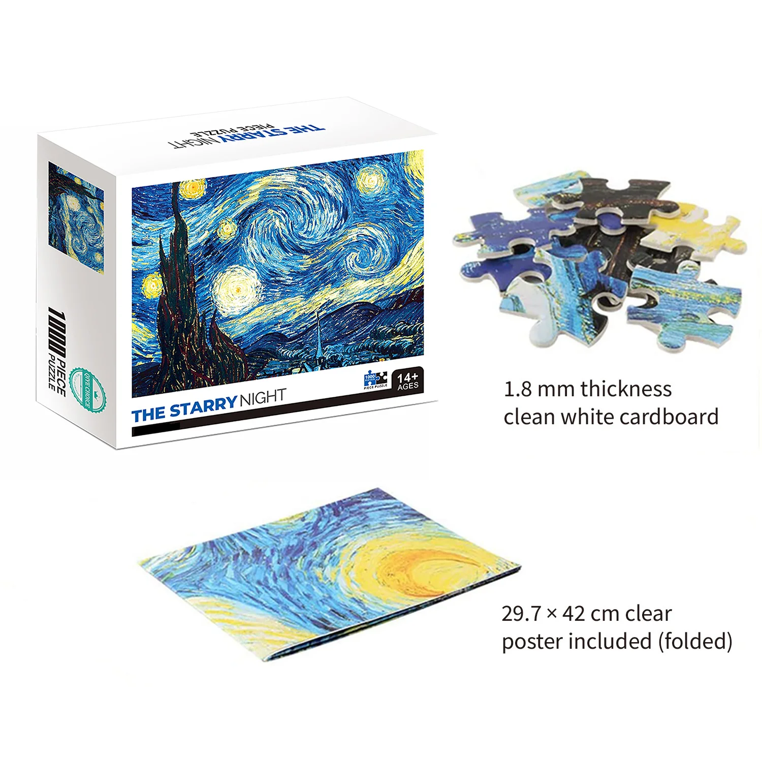 1000 Pieces The Starry Night Jigsaw Puzzles for Adults Home Decor Games Family Fun Floor Puzzles Educational Toys for Kids