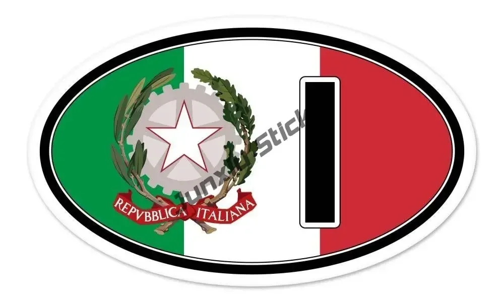 Italy Country Code Sticker Flag Bumper Water Proof Vinyl Car Stickers Creative Motorcycle Decal Cute Accessories Decoration