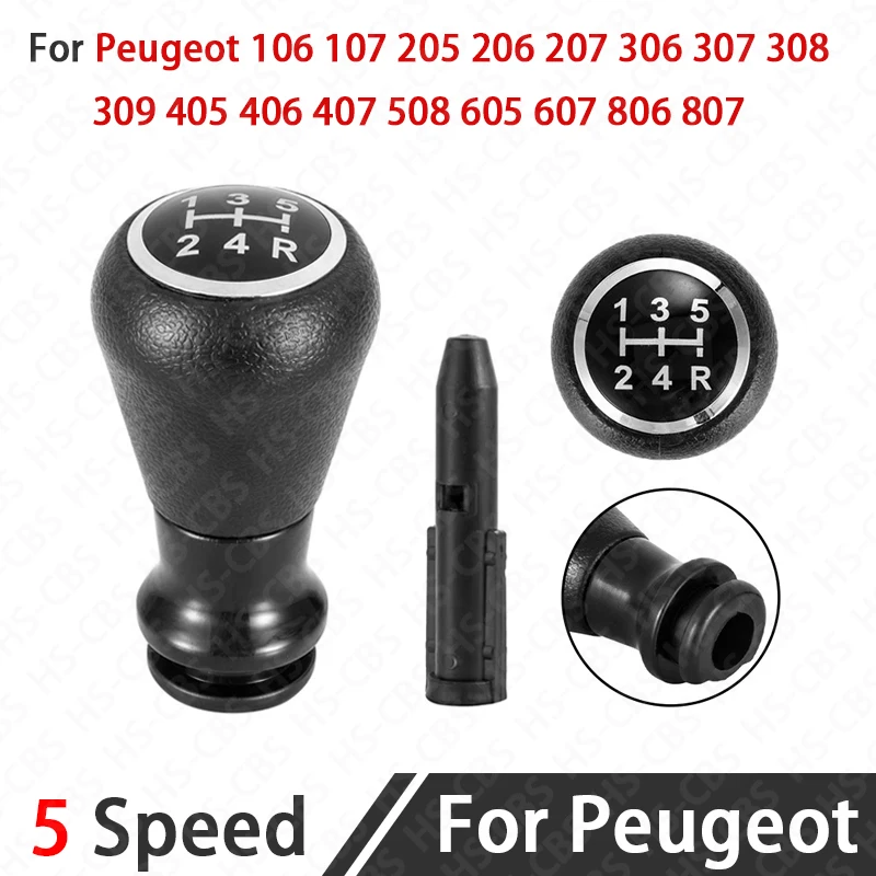 

5 Speed Car Gear Stick Shift Knob Head Lever For Peugeot 106 107 205 206 207 306 307 308 309 405 406 407 508 605 607 806 807