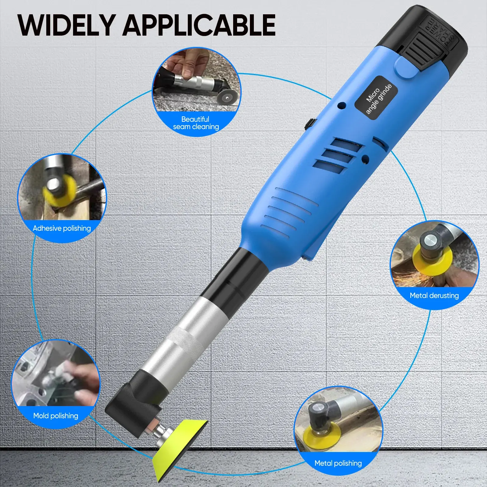 90 ° Keramikfliesen-Schönheitsbearbeitungswerkzeug 200W Elektrischer Geradschleifer 7 Variable Geschwindigkeiten Reinigungsmaschine Schleifer Polierer – Detail 5