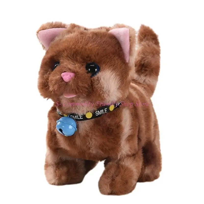 85AE Walking Toy Electronic Interactive Plush Pet Walking Meowing Great Gifts