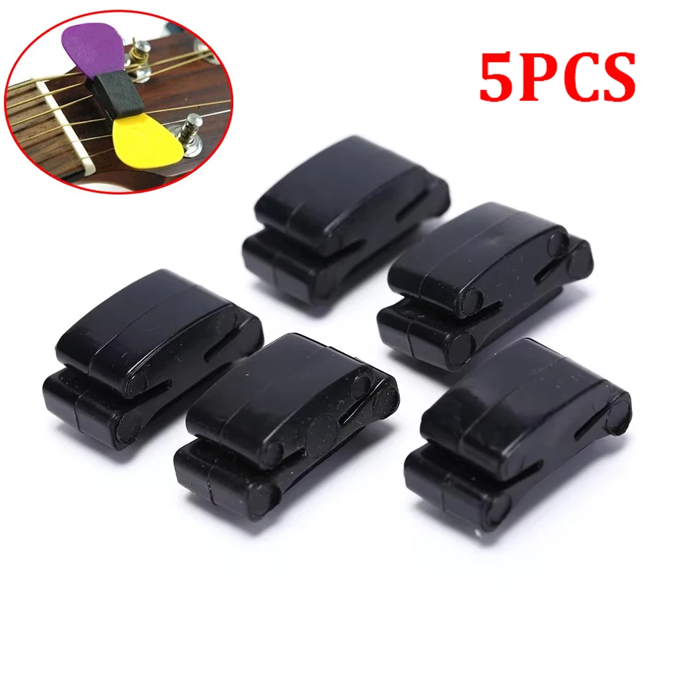 5-Pcs Guitar Pick Holders - A010C Rubber Pick Clip Fits Pickguard/Headstock for Acoustic/Electric Guitars