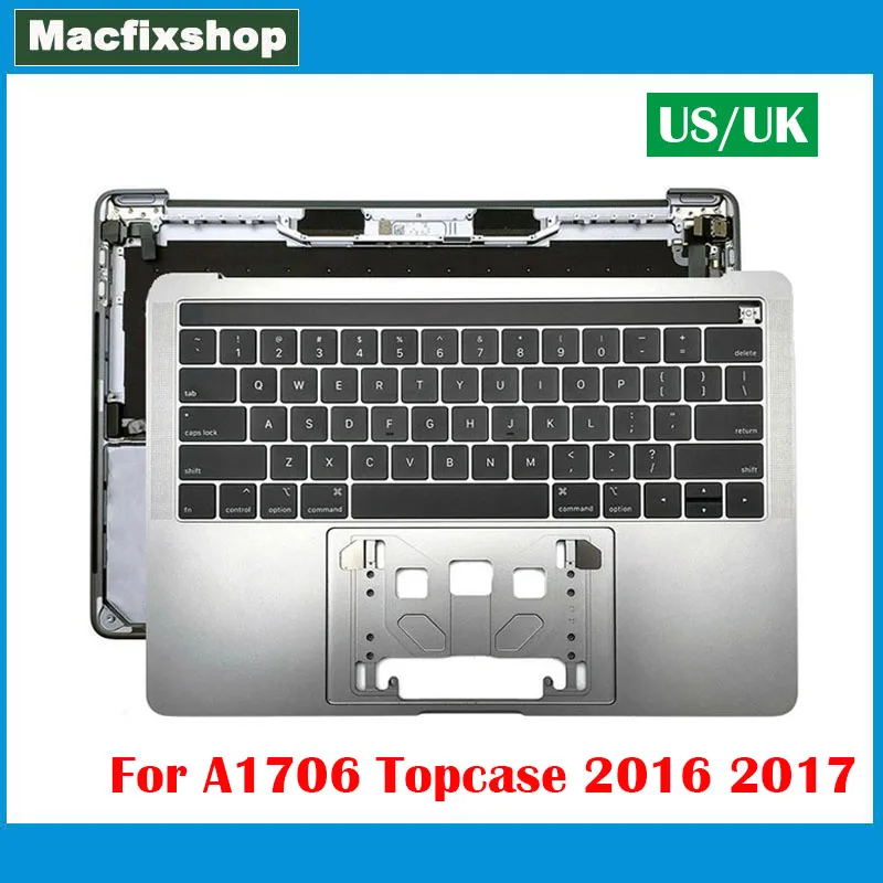 

Original A1706 Top Case Grey Silver Palmrest For Macbook Pro Retina A1706 Topcase UK US Keyboard Touchbar Top Case 2016 2017