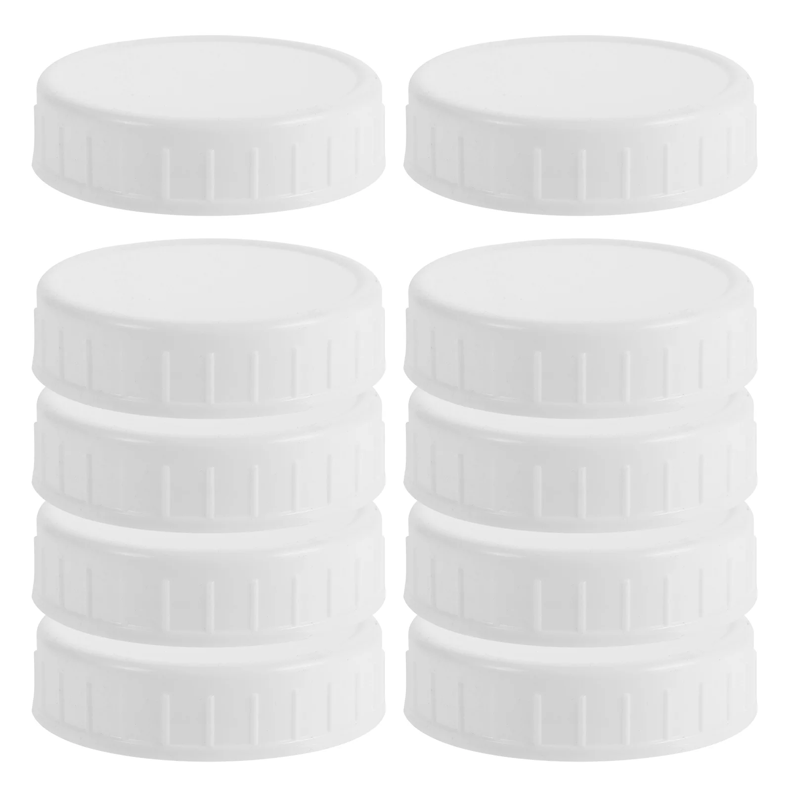 

10 Pcs Large Mouth Canning Lids Mason Jar Plastic for Jars Reusable Ball Cap Seal 750X750X200CM Covers Heat White Wide Small