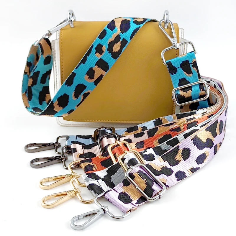

1Pc 38mm Colorful Leopard Bag Strap Women's Shoulder Straps Crossbody Handbag Adjust Replacement Chain Bags Accessories