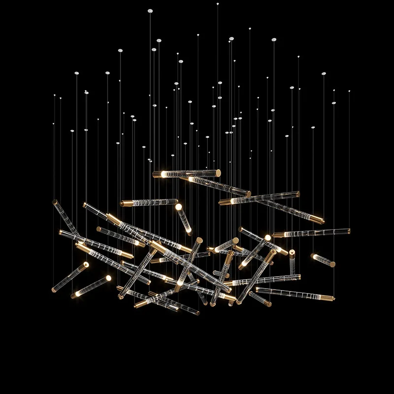 

Shopping mall banquet hall hotel lobby chandelier creative villa duplex stairs