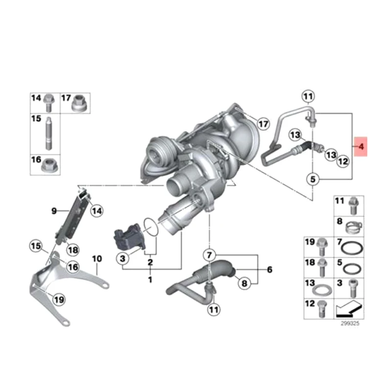 11427608123 11427608124 Engine Turbocharger Oil Supply & Return Hose Pipe For BMW N13 F20 F21 F30 3 Series Replacement