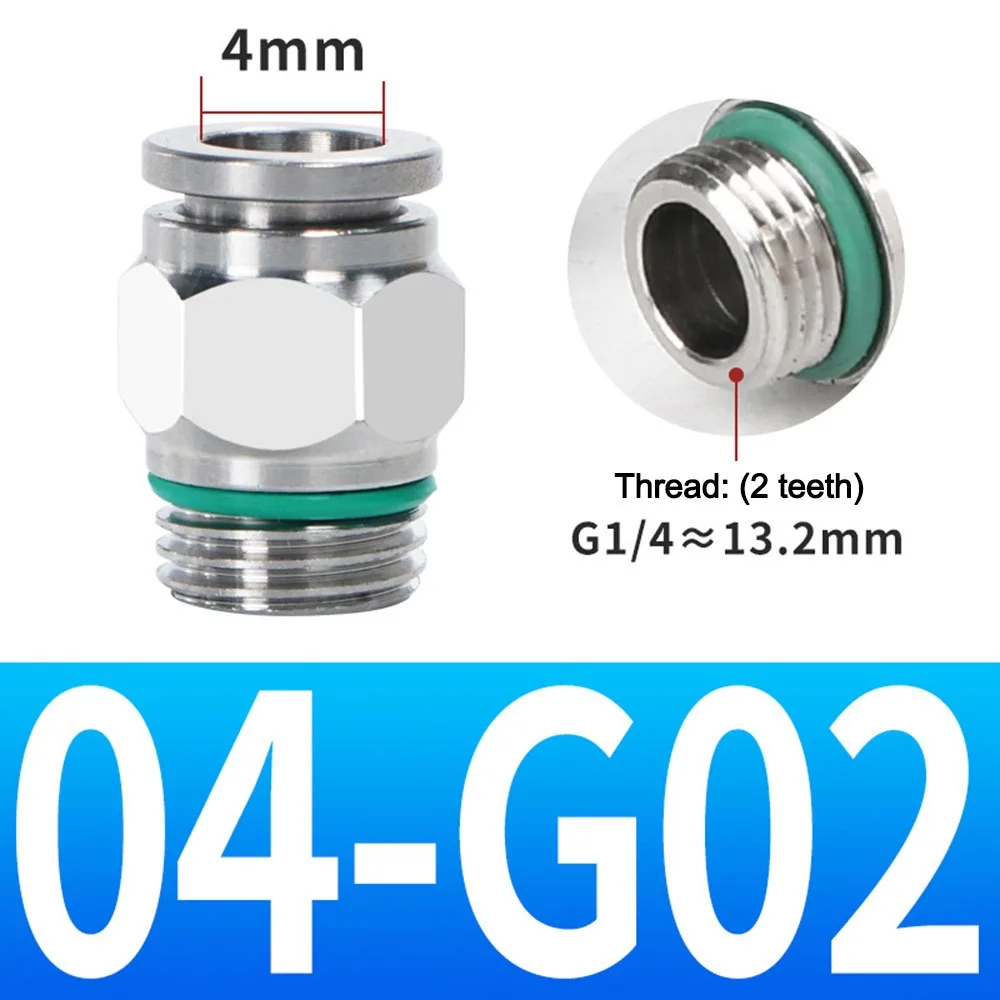 Stainless Steel Pneumatic Quick Connector External Thread Quick Release Pneumatic Air Fitting Push in Connect Straight