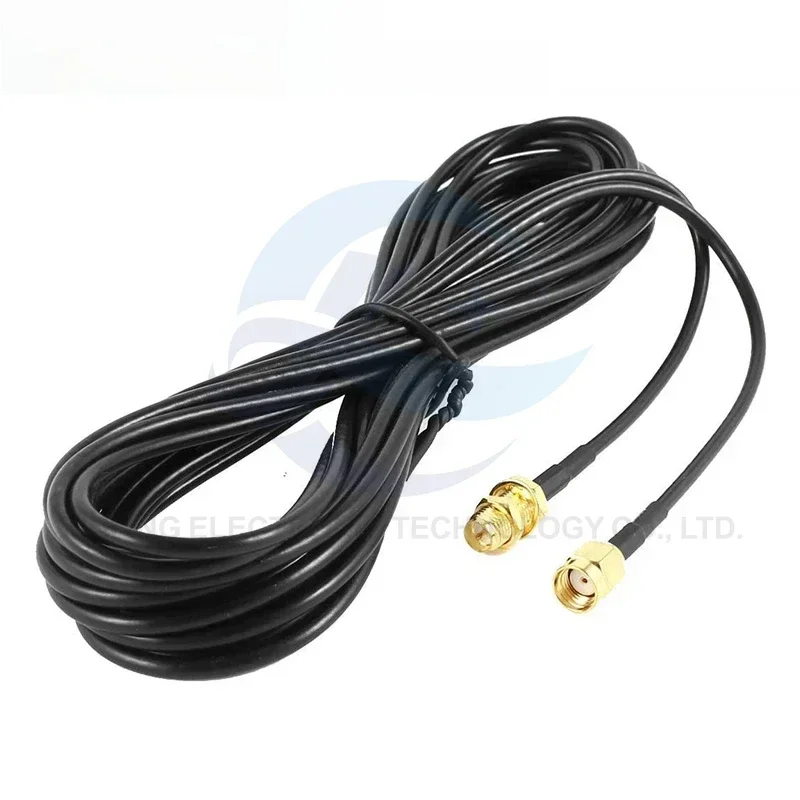 RP-SMA SMA Connector Male to Female Extension Cable Copper Feeder Wire for Coax Coaxial WiFi Network Card RG174 Router Antenna