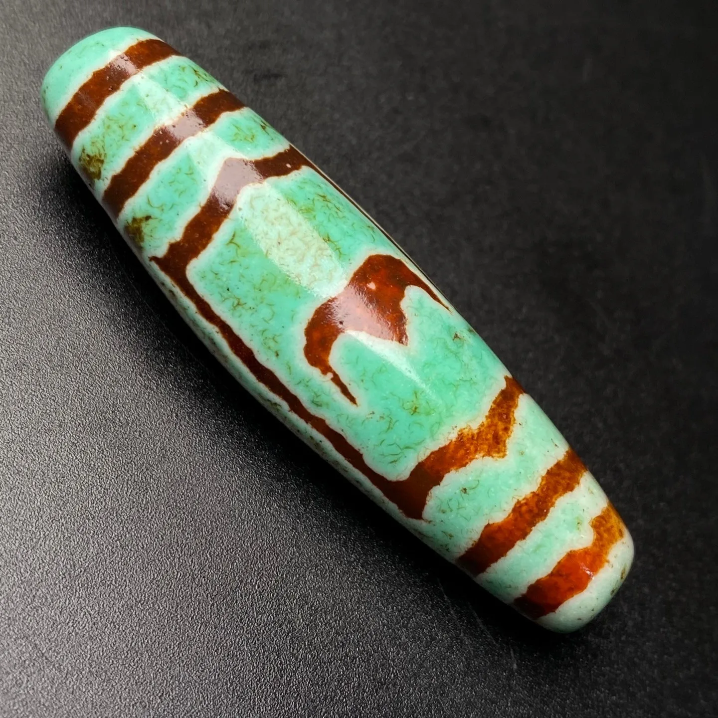 Rare Tibetan Buddhism Agate Garuda Bird Dzi Bead Amulet Necklace Pendant G4808