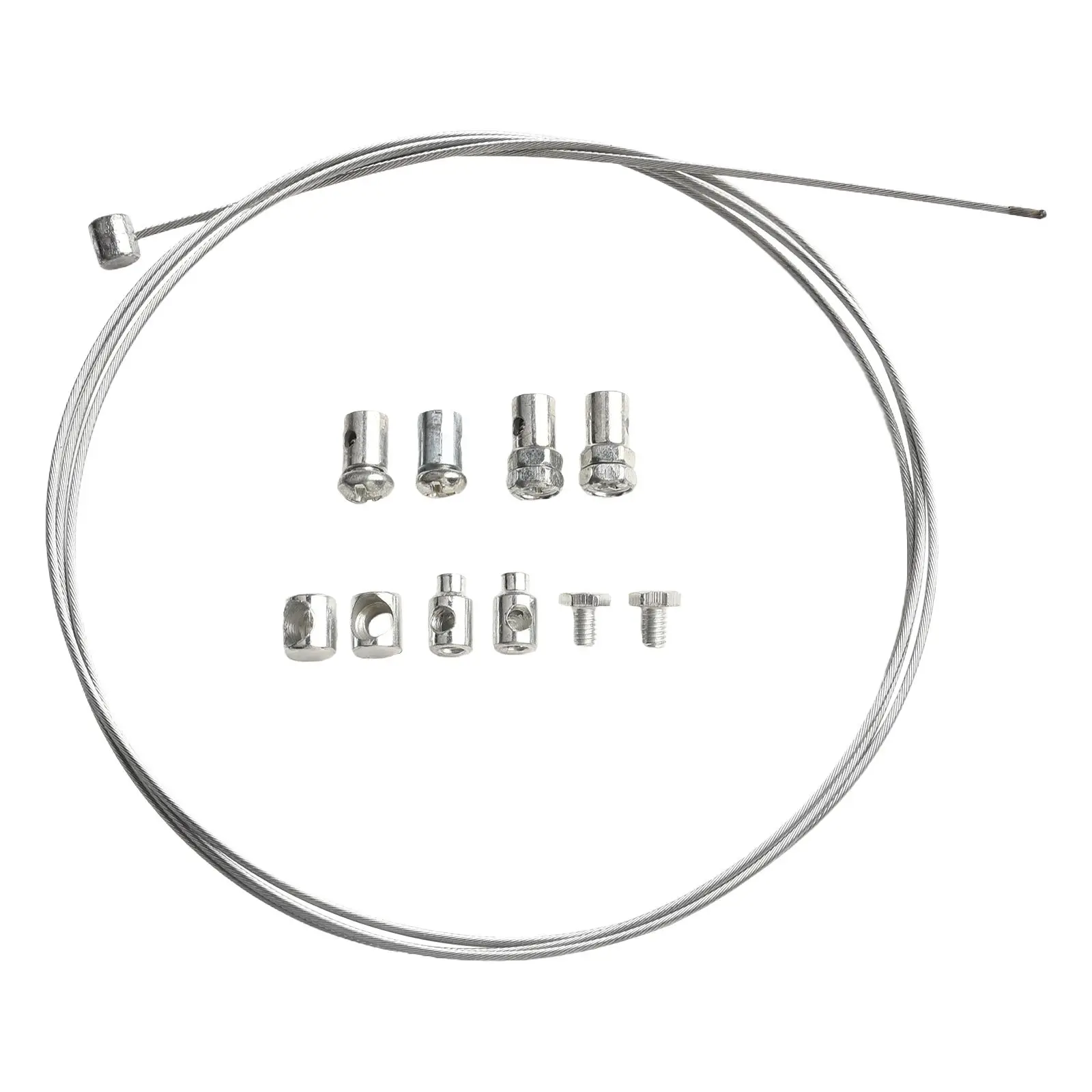 Gaskupplungszug-Reparatursatz, 100 cm, Stahlkabel, Rasenmäher, Rotovator, 8 Stück  Lötfreier Nippel mit Hülse und Muttern-Set