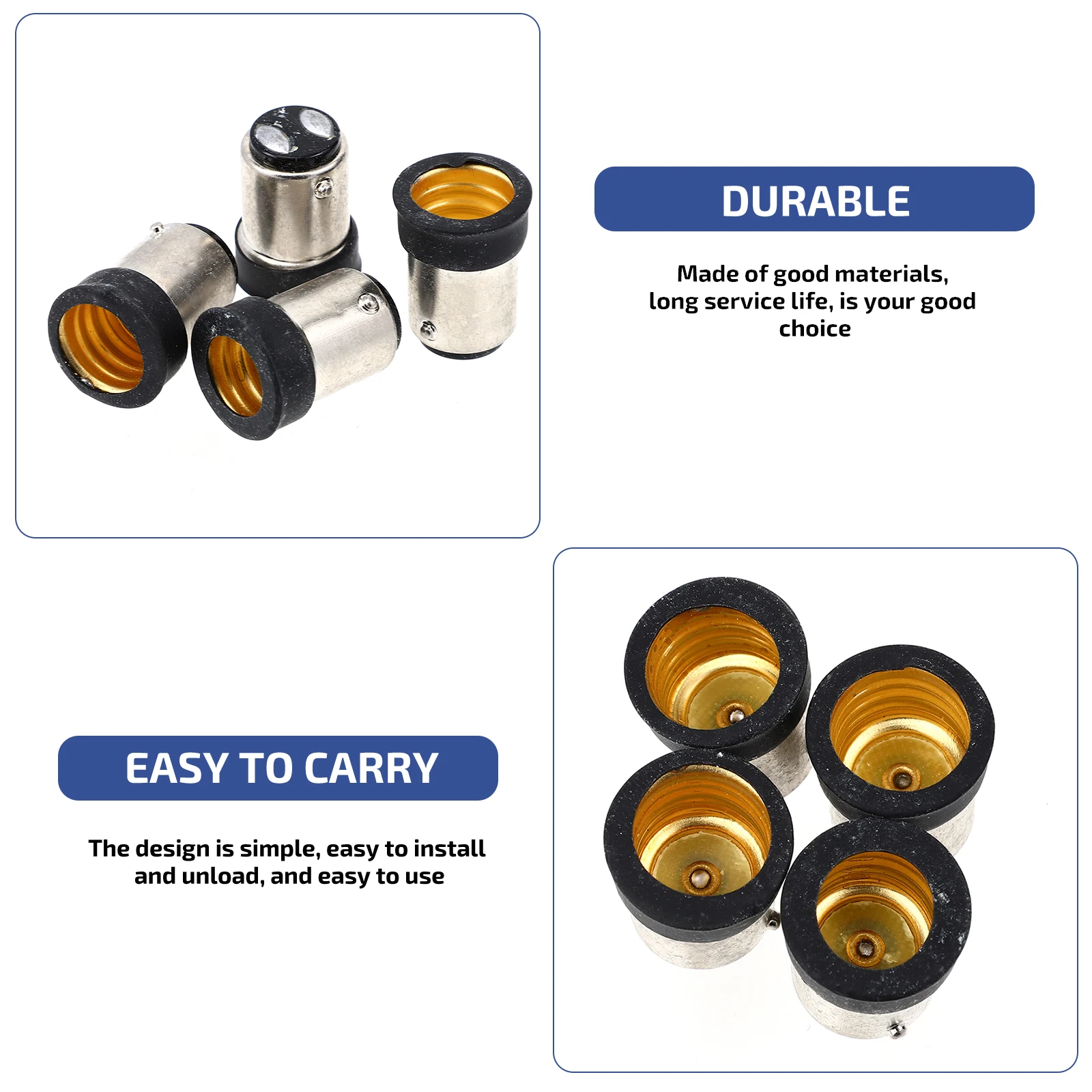 

8Pcs Bulb Adapter Converter B15 to E14 Light Socket Base Reliable Connection Secure Fit Lamp Holder for Monitoring System