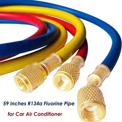 Air Conditioner Charging Hose 59 Inches Auto AC Charger Pipe R134a High Pressure Hose For Manifold Gauge Refrigerant System