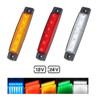 2Pcs 6LED 12V/24V Truck Trailer Side Marker Indicators Clearance Lights Car Brake Rear Highlight Tail Light Warning Signal Lamps
