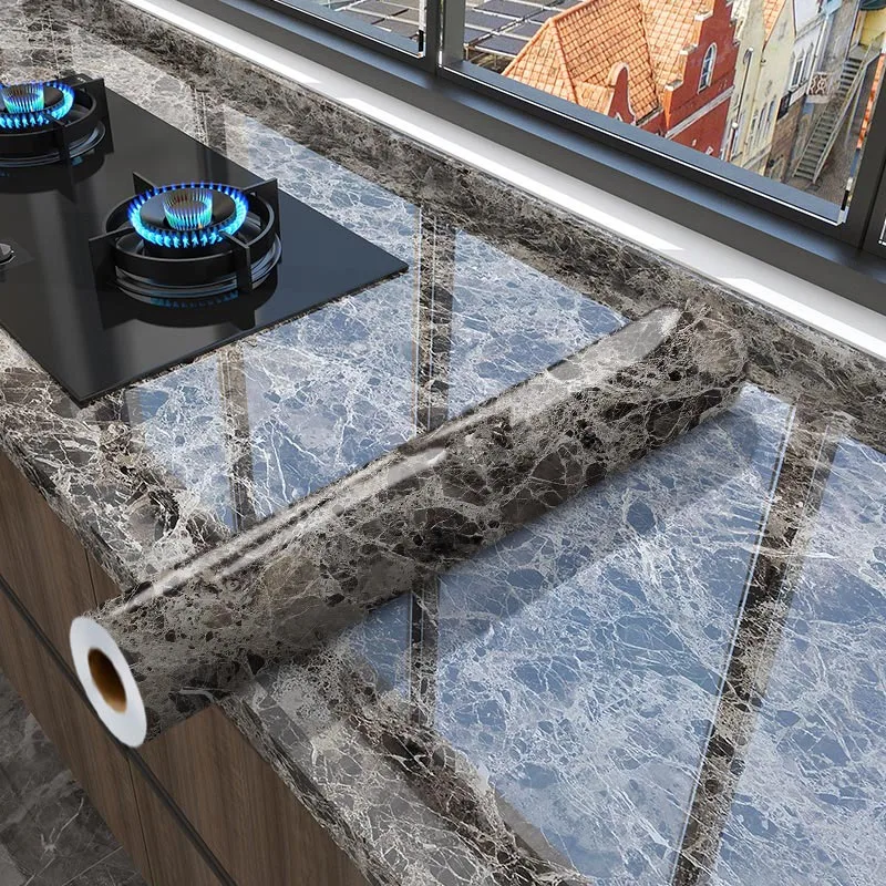 

40 см обои для кухонных шкафов, самоклеящиеся наклейки на стену, высокая термостойкость, водонепроницаемая и маслостойкая кухонная скамейка