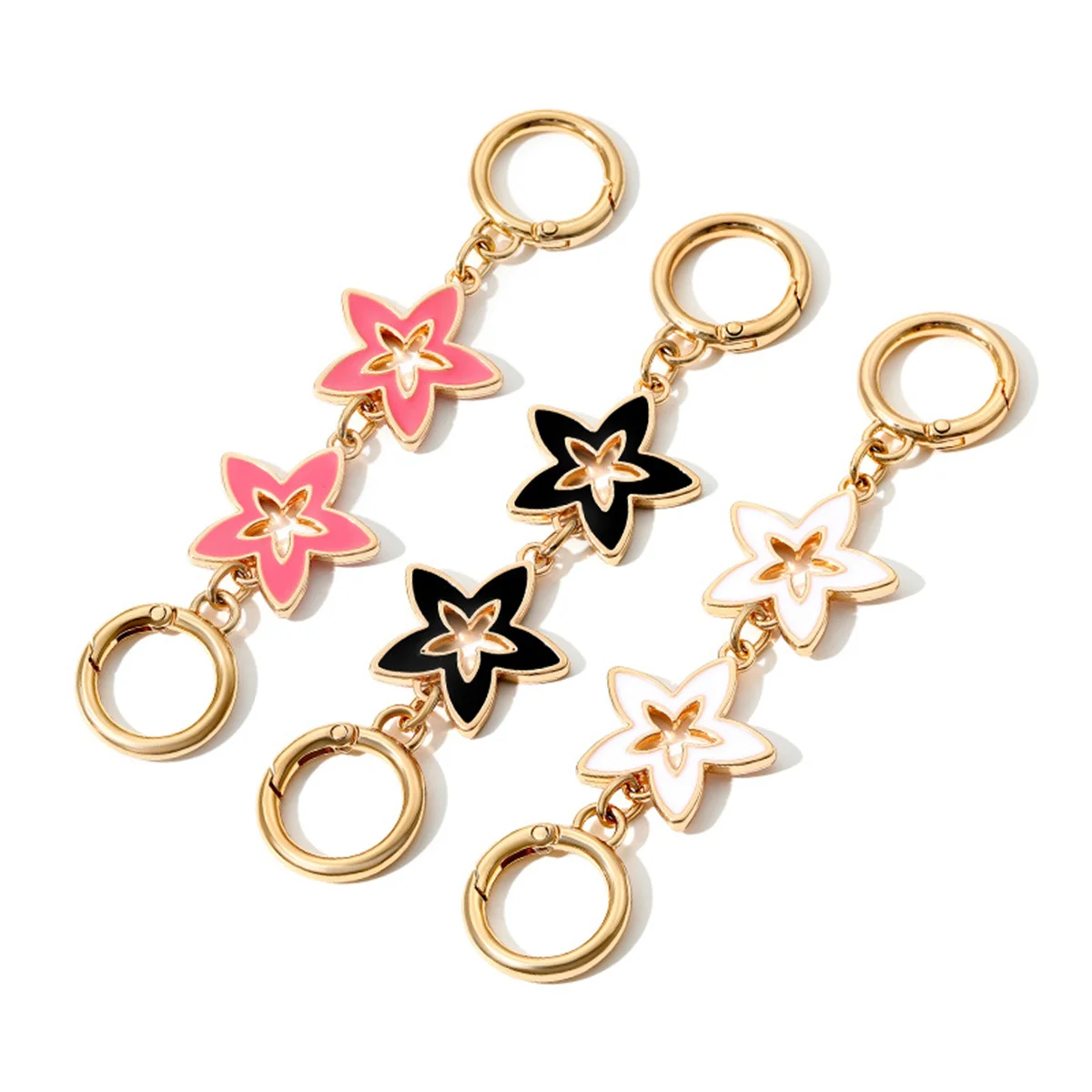 new-fashion-versatile-star-metal-chain-extended-chain-accessory-135cm-pink-black-white-handbag-strap-purse-chain-extender