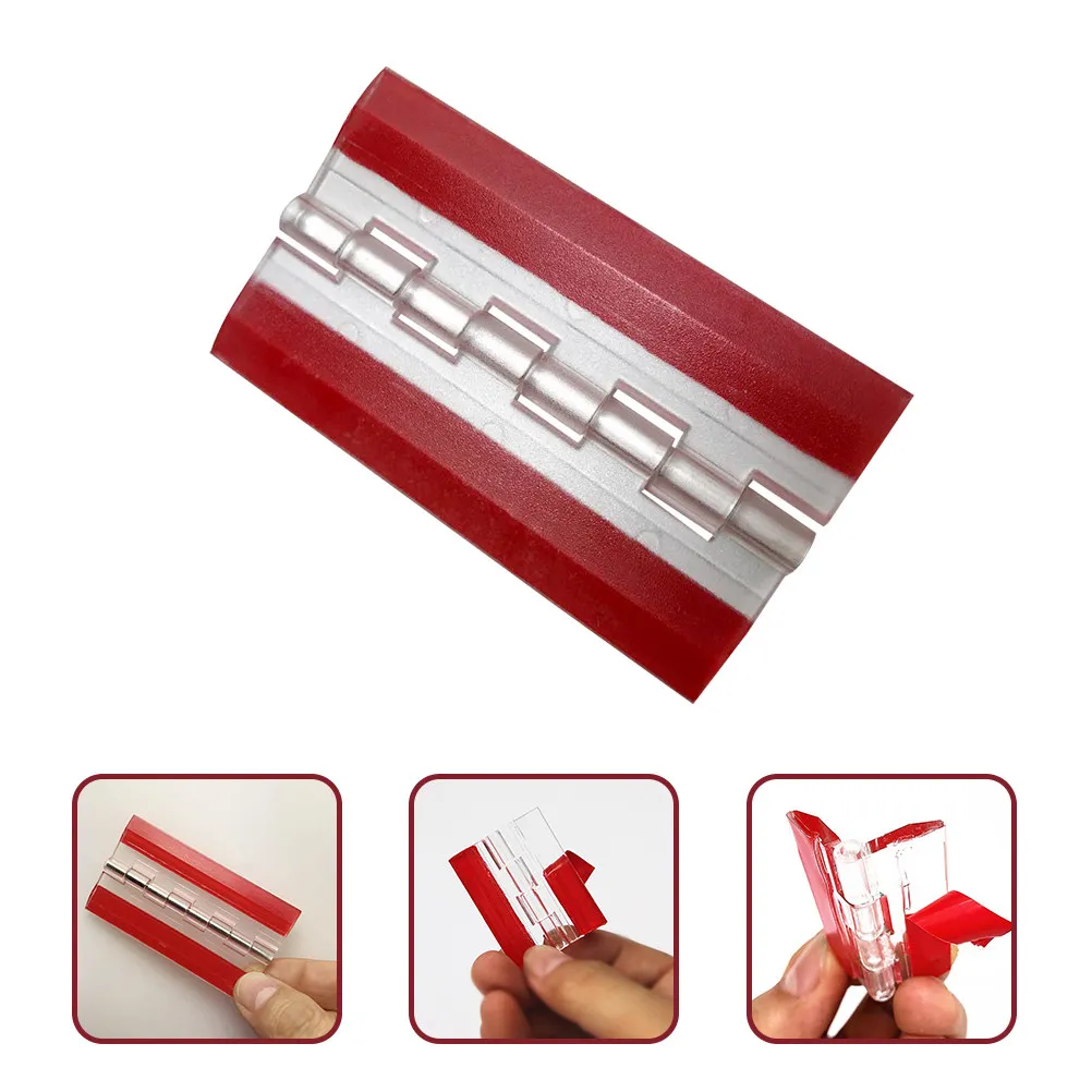5Pcs Acrylic Transparent Folding Hinges Self-Stick Design for DIY Boxes No Screw Hole Sturdy Compact Lightweight Noiseless