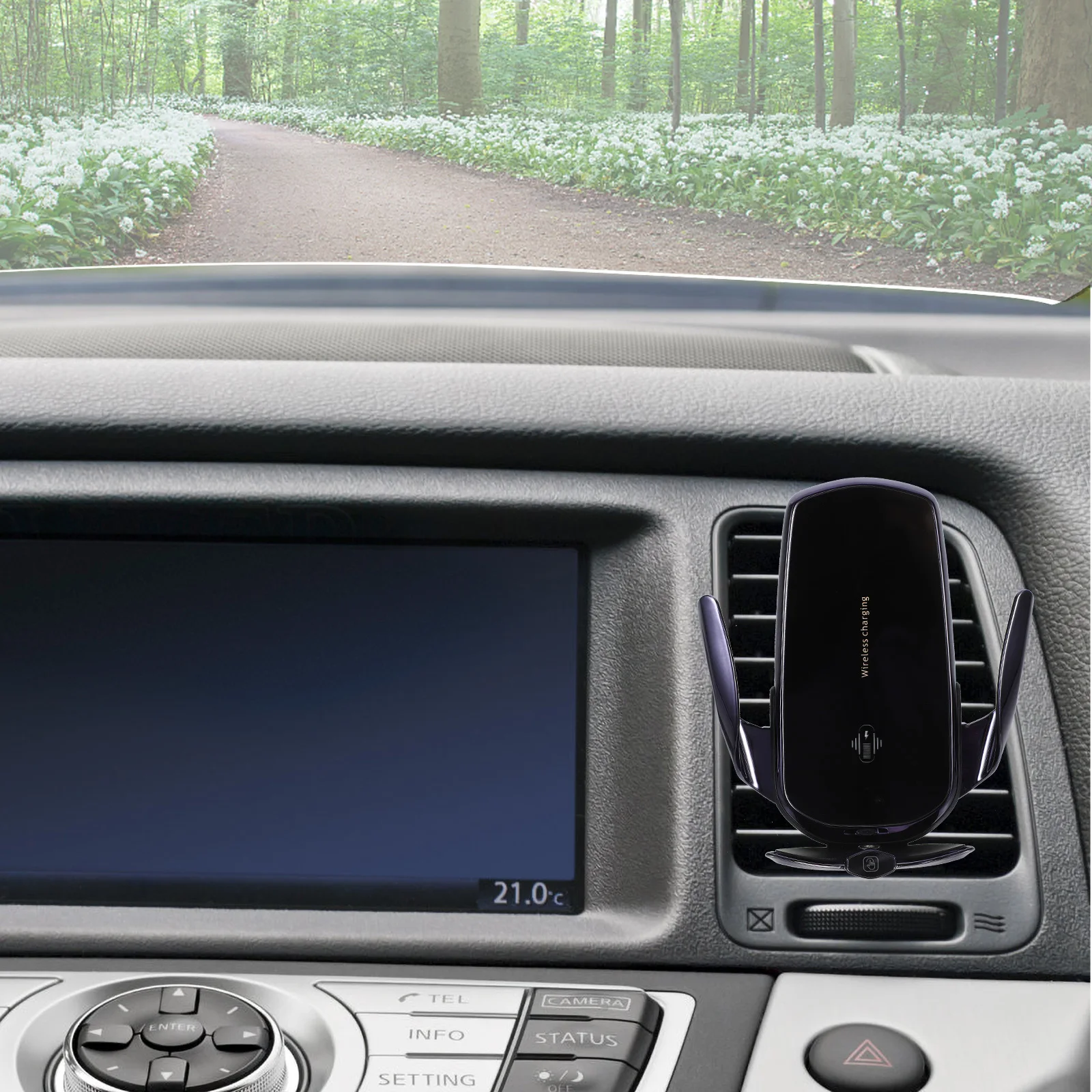 

Automatic Clamping Wireless Car Phone Holder Air Vent Mount Infrared Sensor Car Stable Strong Clamp