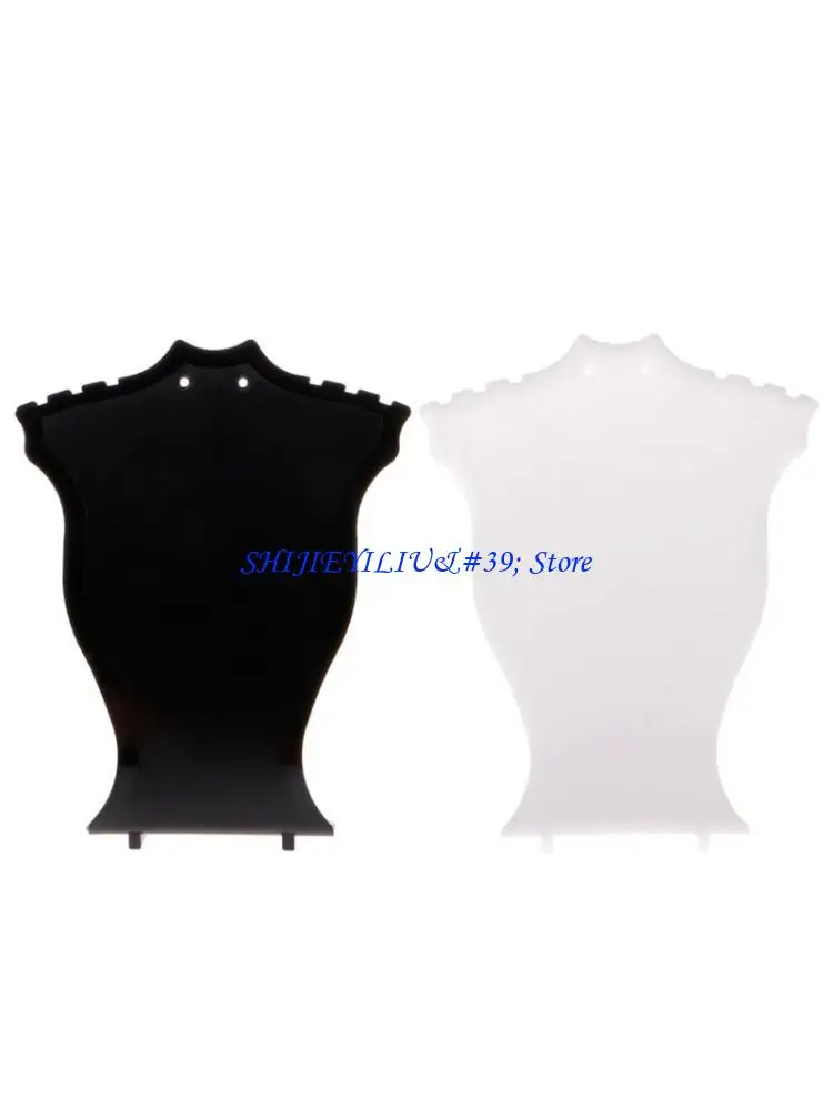 E21F Necklace Display Stand Portrait Neck Model Black White Plastic Earrings Stand