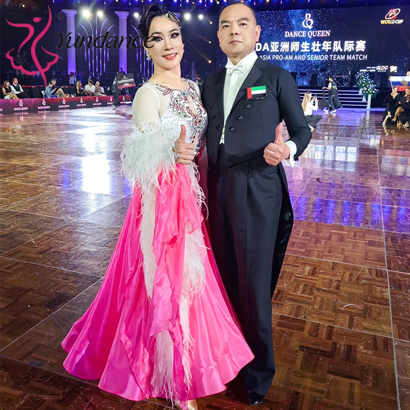 B-26091 Yundance Wholesale Women Adult Ballroom Dress Elegant International Standard Competition Dance Gown Custom OEM