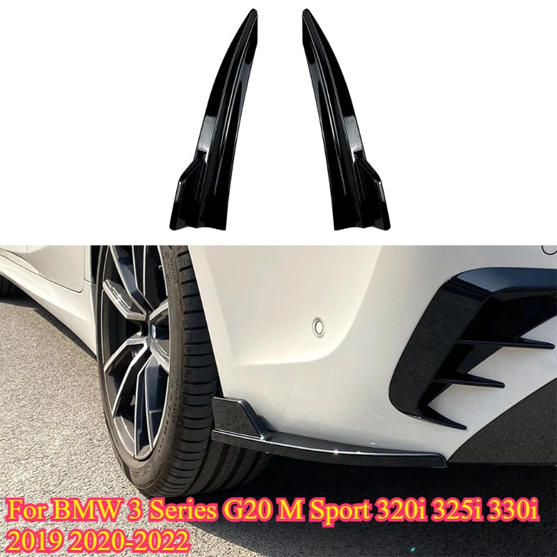 

Car Rear Bumper Side Splitters Spoiler Canards Fender Decoration For BMW 3 Series G20 M Sport 320i 325i 330i 2019-2022