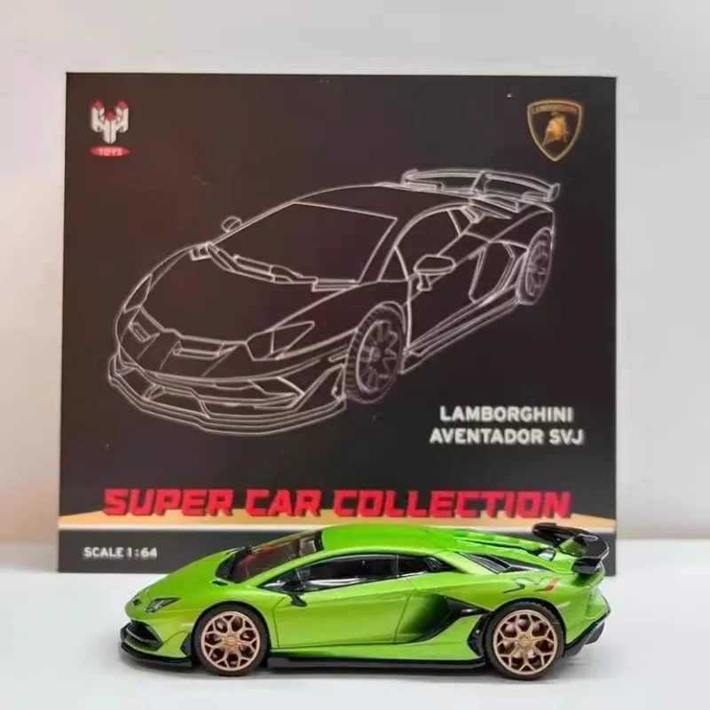 Stock 1:64 Lamborghini Bull four-door die-cast alloy car model, boys' toys, children's festival gifts, adult decorations.