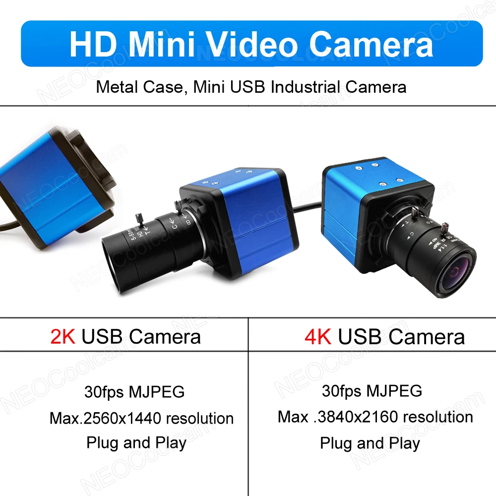 4K Ultra HD Webcam 2160P 30fps 2K Usb Camera UVC OTG With CS Manual Zoom Lens USB Computer Camera for Live Streaming/ Conference