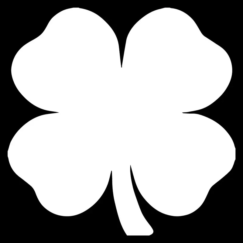 Car Stickers Four-leaf Clover Plant PVC Car Decoration Accessories Decals Creative Waterproof Sunscreen Black/white,16cm*16cm