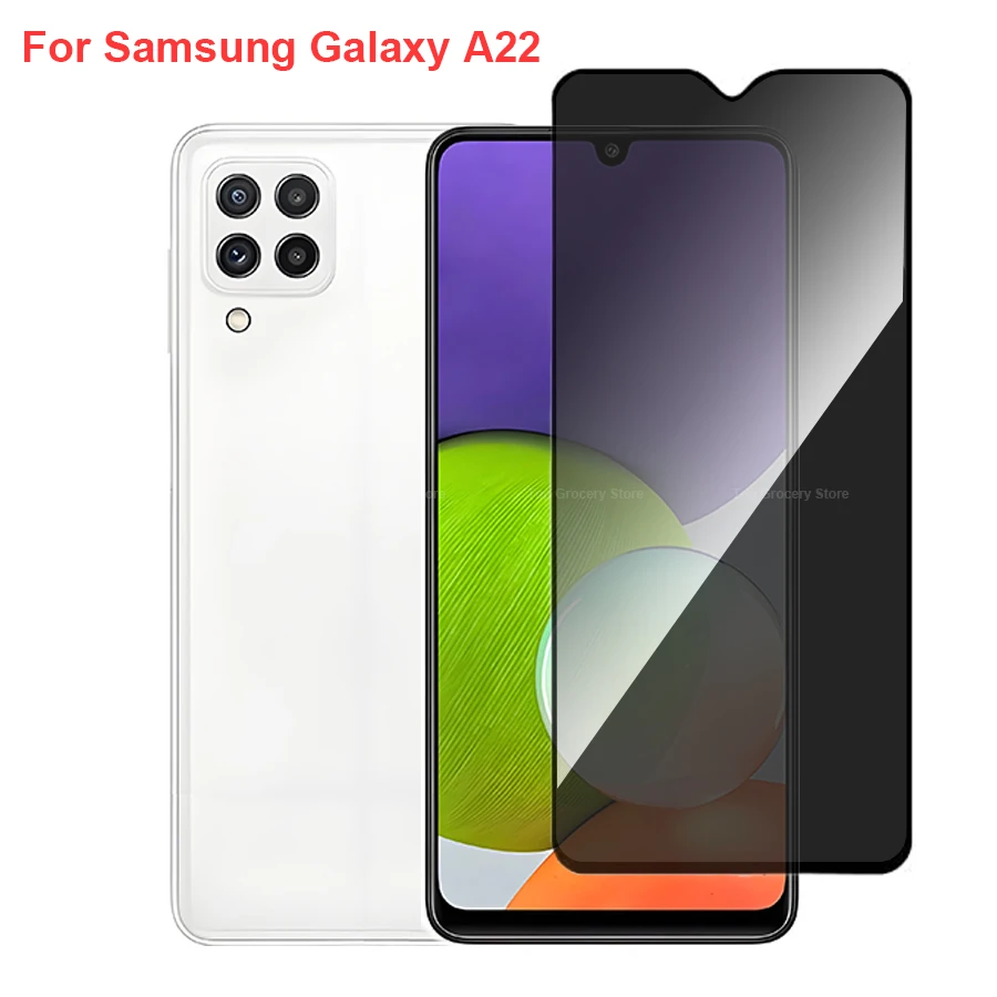 

For Samsung Galaxy A22 4G Anti Spy Privacy Tempered Glass Screen Protector Compatible For GalaxyA22 Full Cover Screen Phone Film