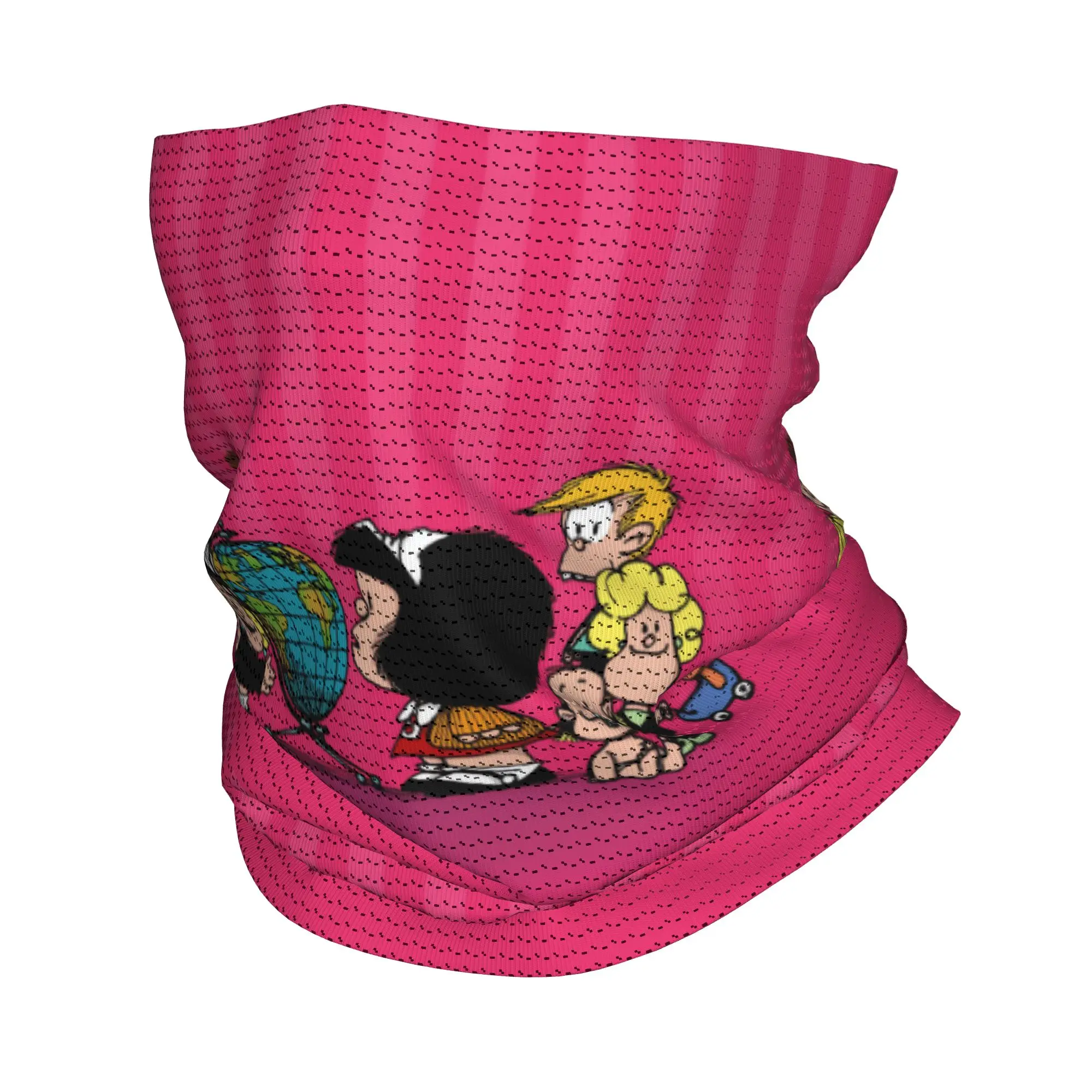 

Индивидуальный зимний шарф-труба/бафф с персонажами Mafalda Friends для мужчин и женщин, с изображением персонажей комиксов Quino, для катания на лыжах