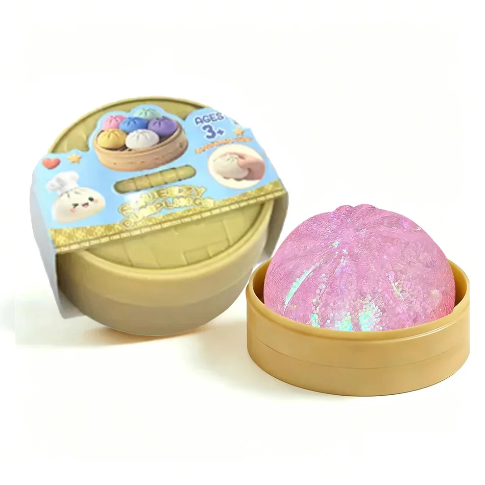 Glitzer-Dumpling Squishy mit Box – Sensorisches Quetschspielzeug zur Stresslinderung
