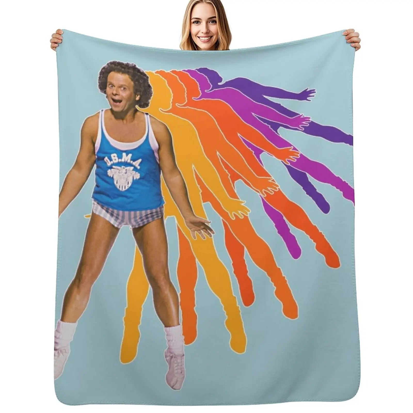 

Richard Simmons Retro Style FanArt Design Throw Blanket Summer Beddings Stuffeds Thermal Beach Blankets