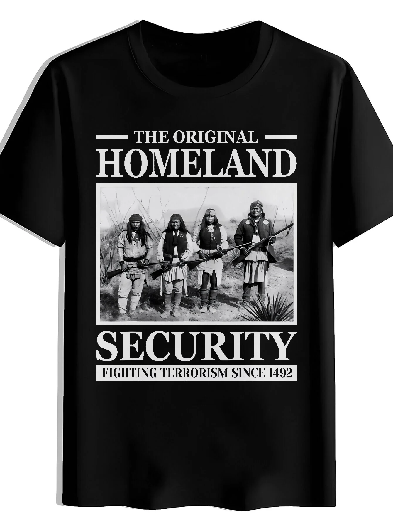 

Men's Original Border Patrol Terrorism Slogan (1972) T-shirt, Black Loose Casual Short Sleeved Shirt