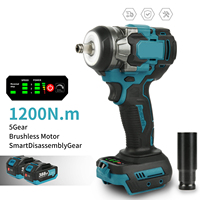 1200N.M Torque Brushless Electric Impact Wrench 1/2 inch Cordless Wrench Screwdriver Power Tool For Makita 18V Battery Pin