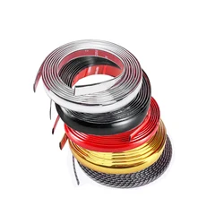 Car Decorative And Protective Strip Fender Trims Bumper Molding Anti-collision Tape Silver Gold Black Red Universal Width 15mm