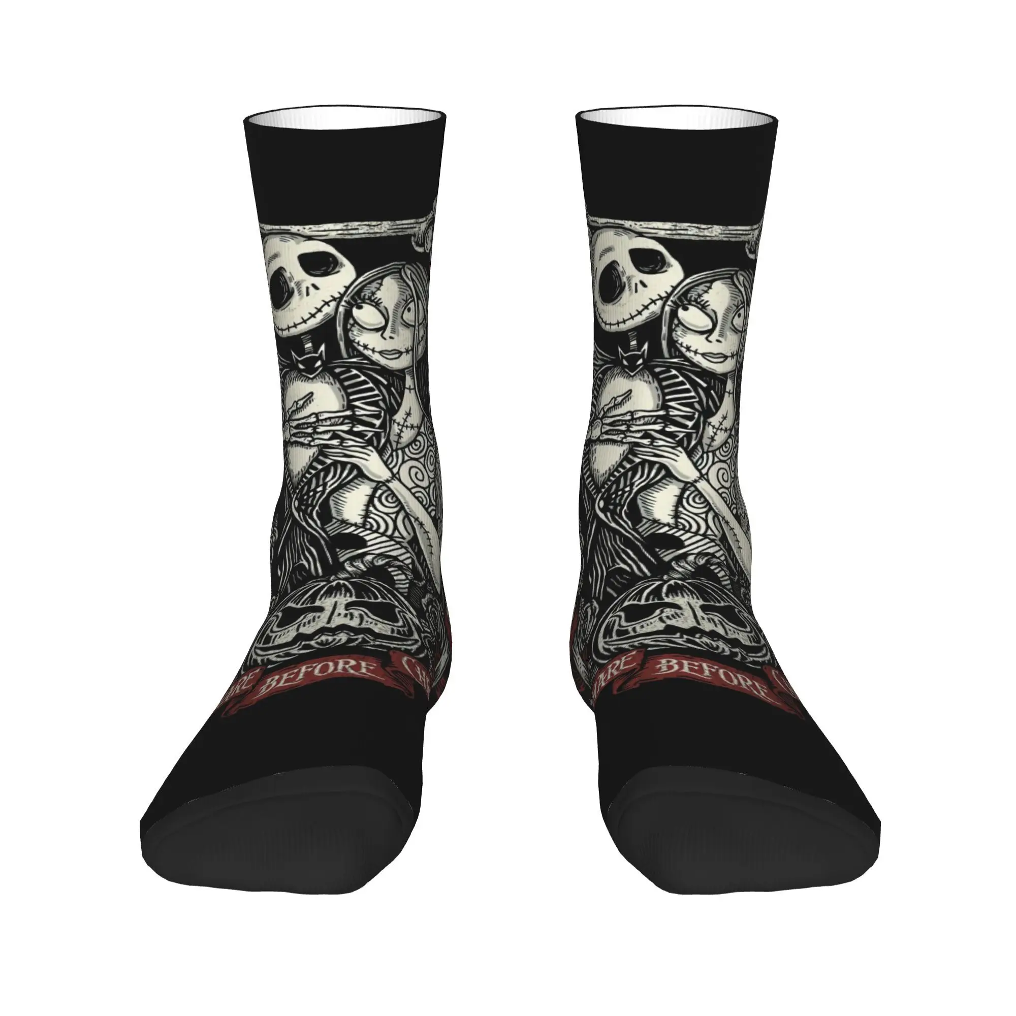 Custom Fashion Printing The Nightmare Before Christmas Socks for Women Men Stretch Winter Jack Skellington Love Crew Socks