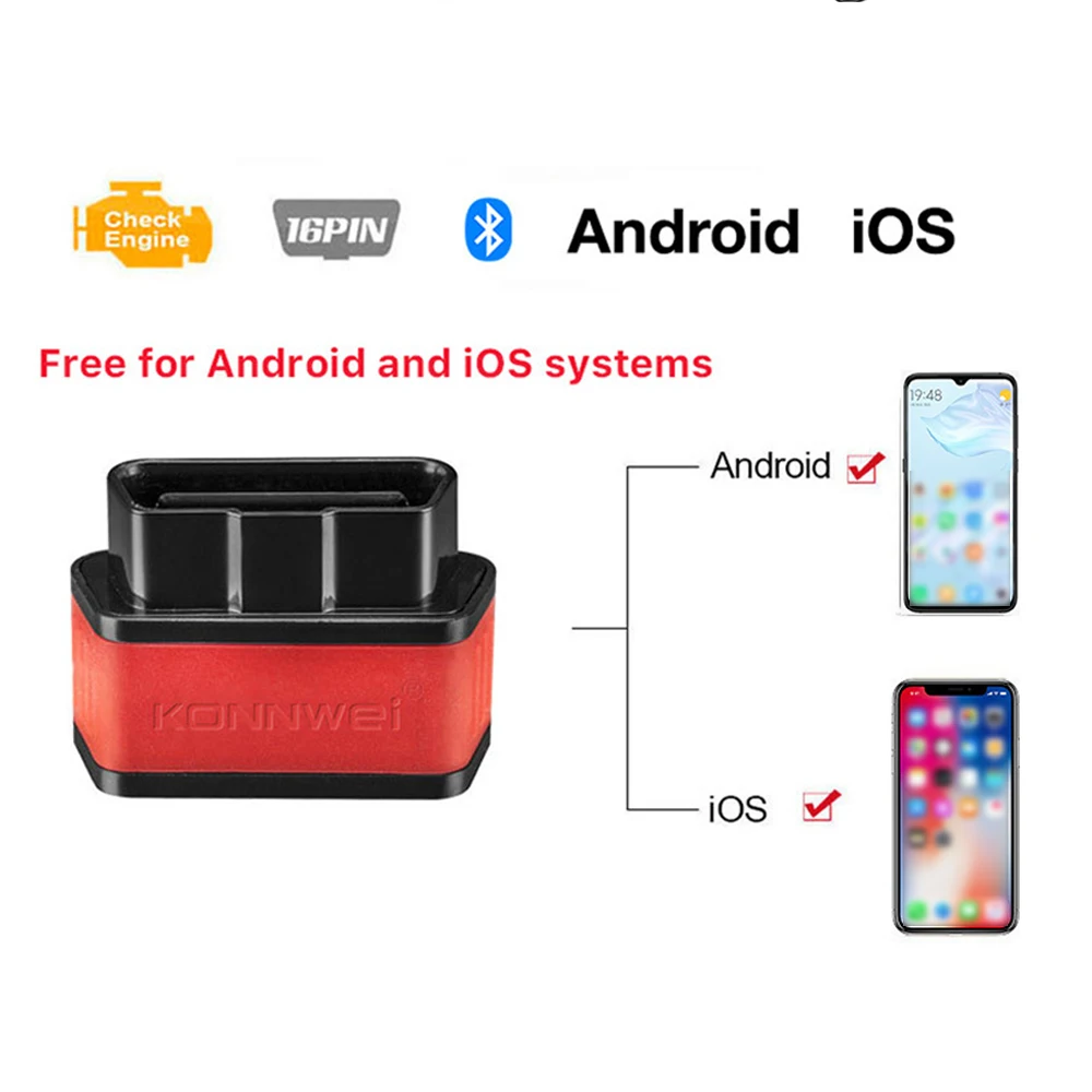 1 PC Fault Detector OBD II Diagnostic Instrument Vehicle Wide Engine Diagnostic Decoder Bluetooth Connectivity High Quality