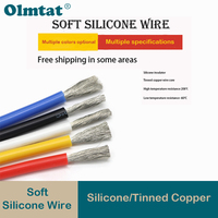 1M/5M Heat-resistant cable 30 28 26 24 22 20 18 16 15 14 13 12 10 AWG Ultra Soft Silicone Wire High Temperature Flexible Copper