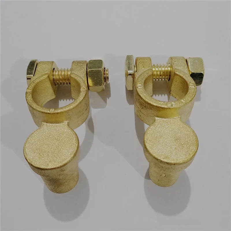 Car Battery Terminal Connector Clamp Brass 1 Pair SAE to JIS Car Battery Terminal Connector Positive Negative Top Post