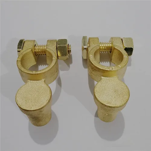 Imagen 2 del producto Abrazadera de conector de Terminal de batería de coche, latón, 1 par, SAE a JIS, conector de Terminal de batería de coche, poste superior positivo y negativo