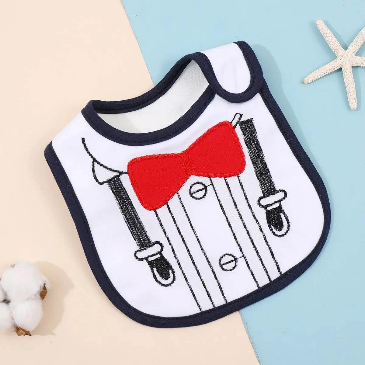 Random 3PCS bib baby waterproof saliva towel Children\'s rice pocket infant cartoon embroidery bib