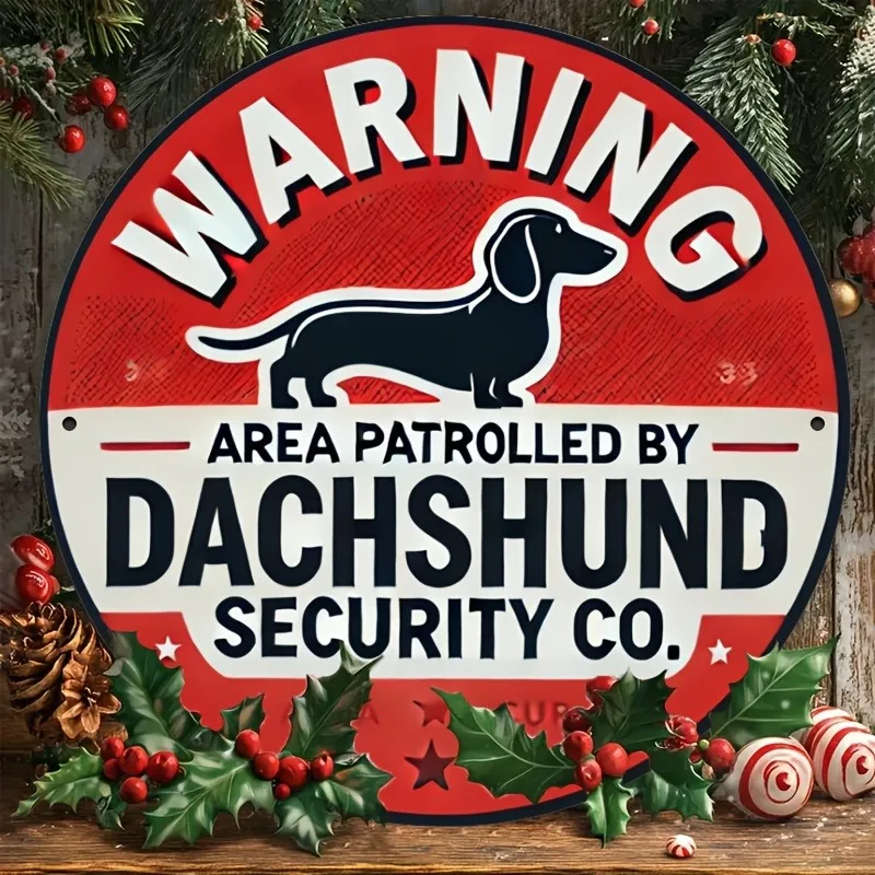 Gedrucktes „Beware of Dackel“-Warnschild – 1, Vintage-Blechschild aus Eisen und Metall, Hinweis für Haustier-Patrouillenbereich, Wanddekoration, Retro-Dekor, Hundeliebhaber