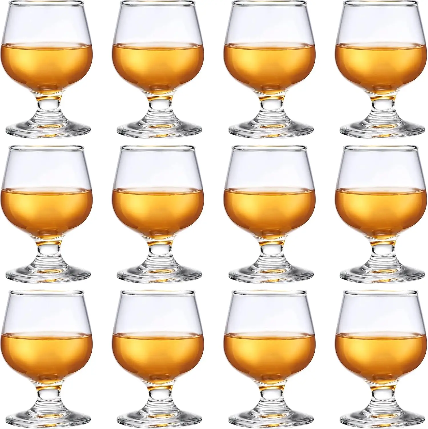 12 Pieces .5 oz Shot Glass Cute Brandy Snifter Cognac Bourbon Liquor Tequila Glasses Clear Small Sherry Whiskey Tasting Glasses