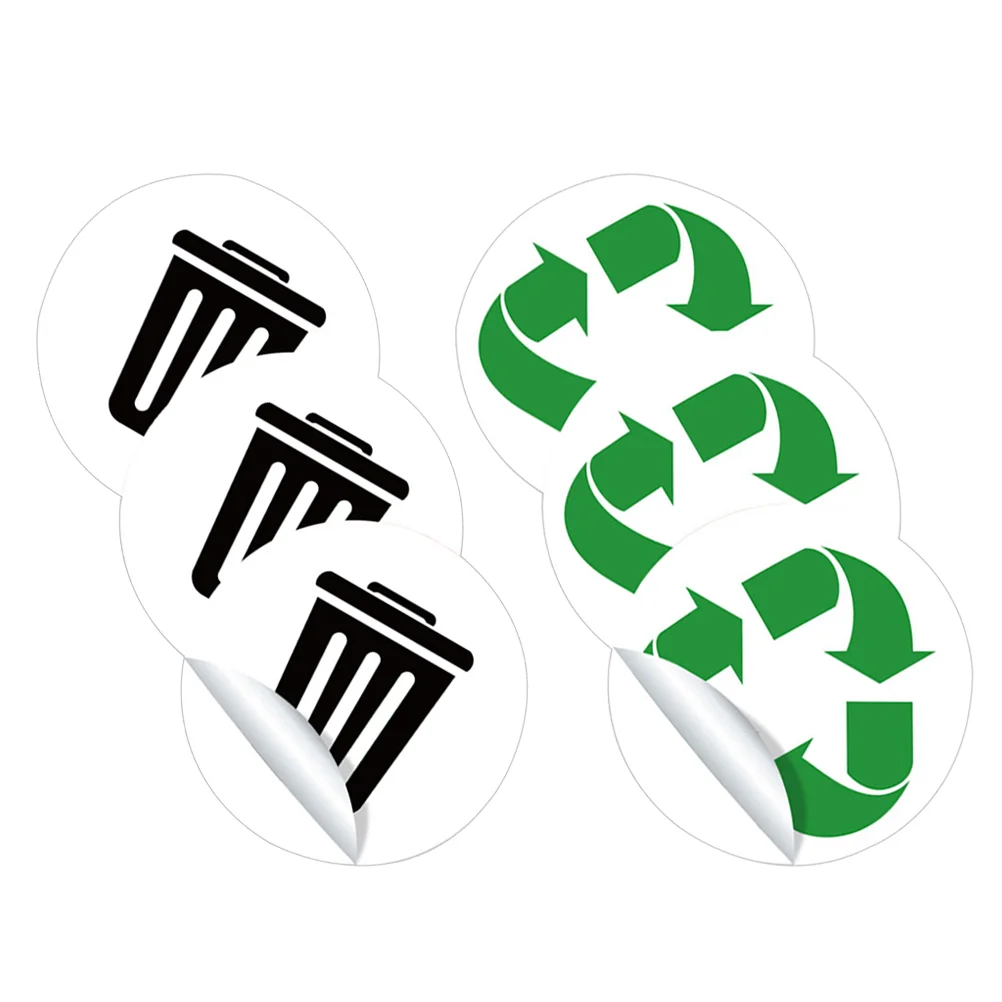 3 sets PVC prullenbak recycling stickers afvalclassificatie etiketten voor bakken containers deksel gemakkelijk te gebruiken waterdicht