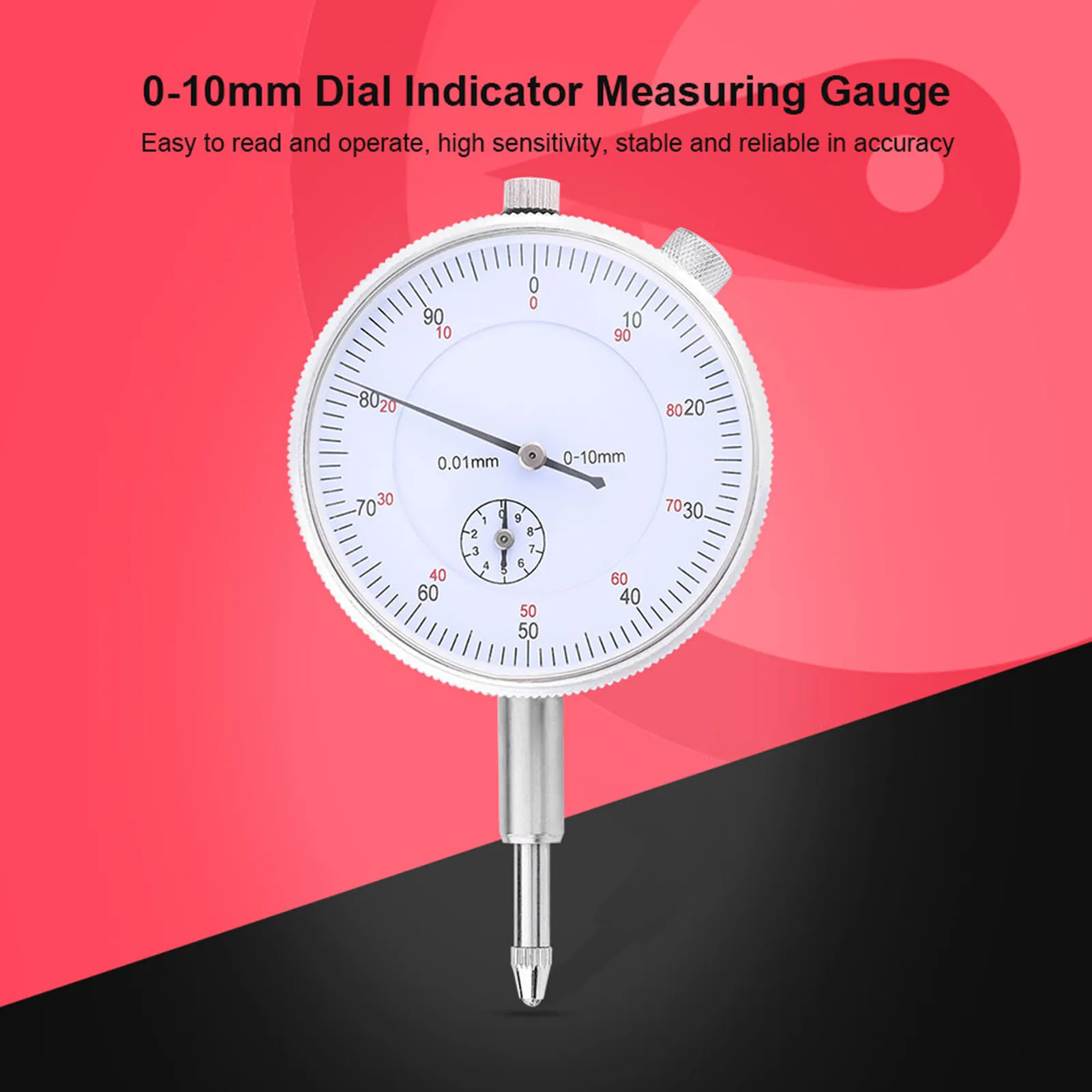 0-10mm  Indicator 0-10mm  Indicator Gauge 0.01mm Accuracy Measuring Meter High Precision Instrument Tool Measuring Tool