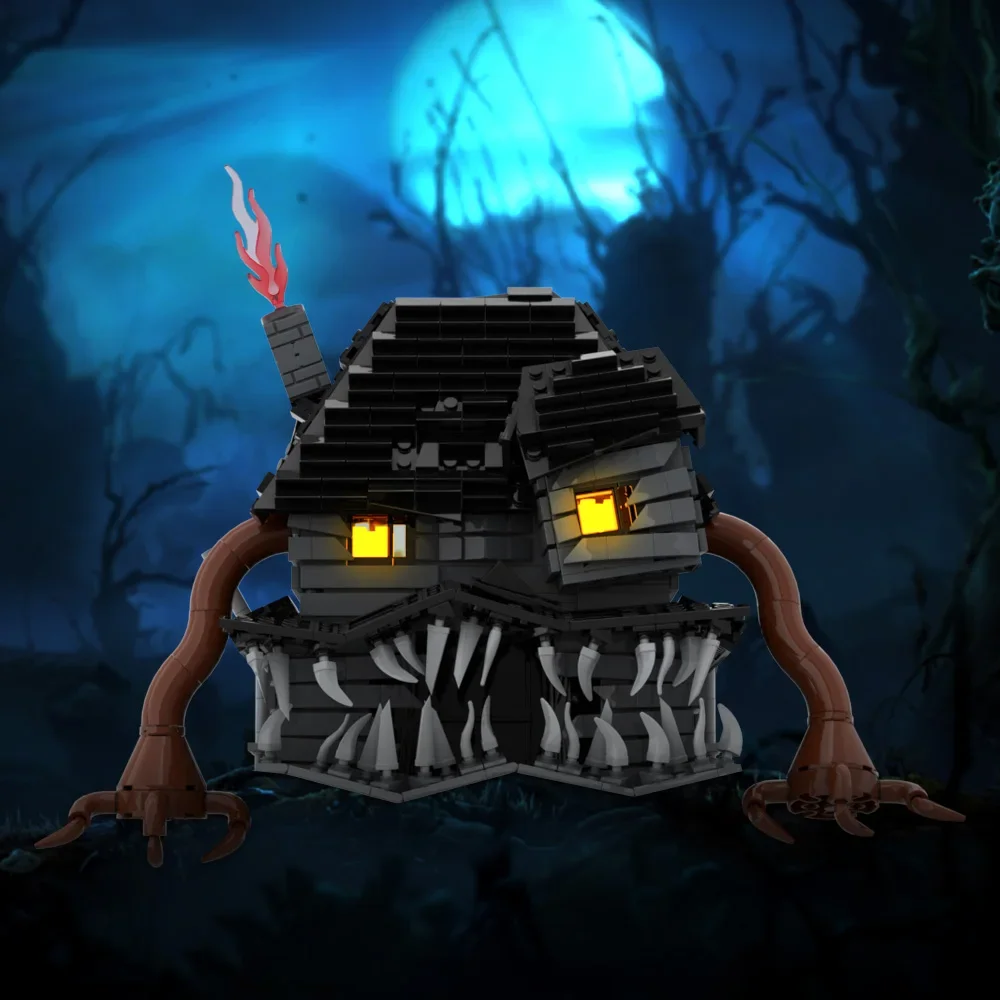 MOC สยองขวัญ Monster House รุ่น Building Blocks ชุด Haunted Hous สถาปัตยกรรมความคิดสร้างสรรค์อิฐประกอบปริศนา DIY ของเล่นเด็กของขวัญ