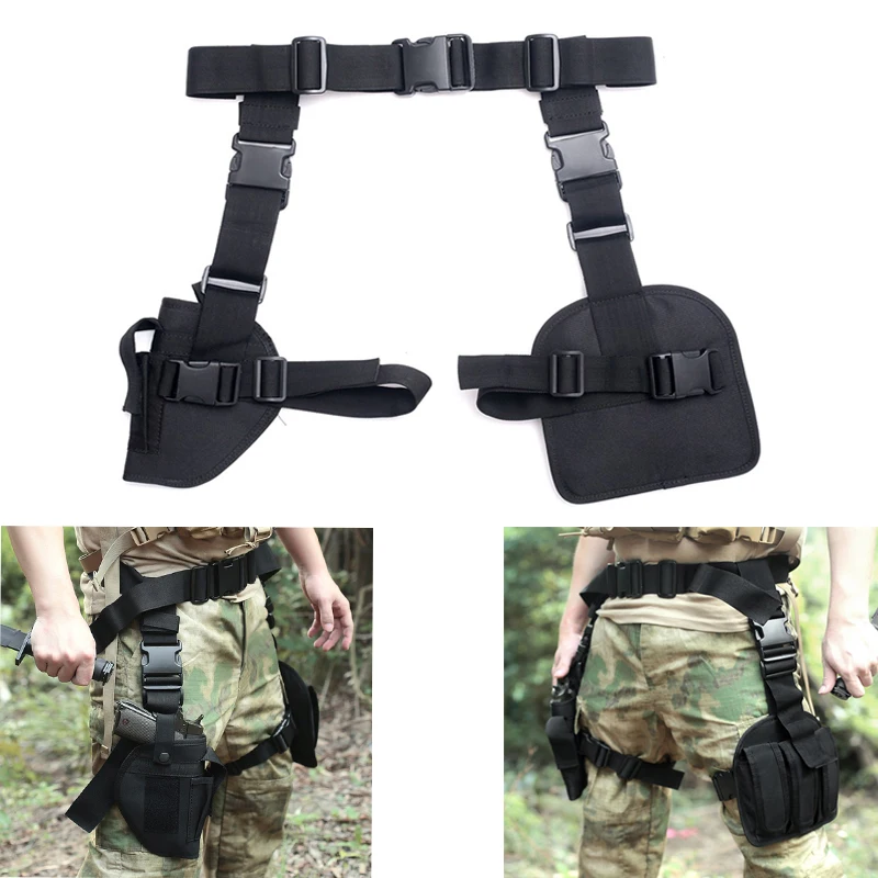 

Tactical Tornado Thigh Holster For G17 M9 1911 Gun Right Hand Gun Holster with Magazine Pouch