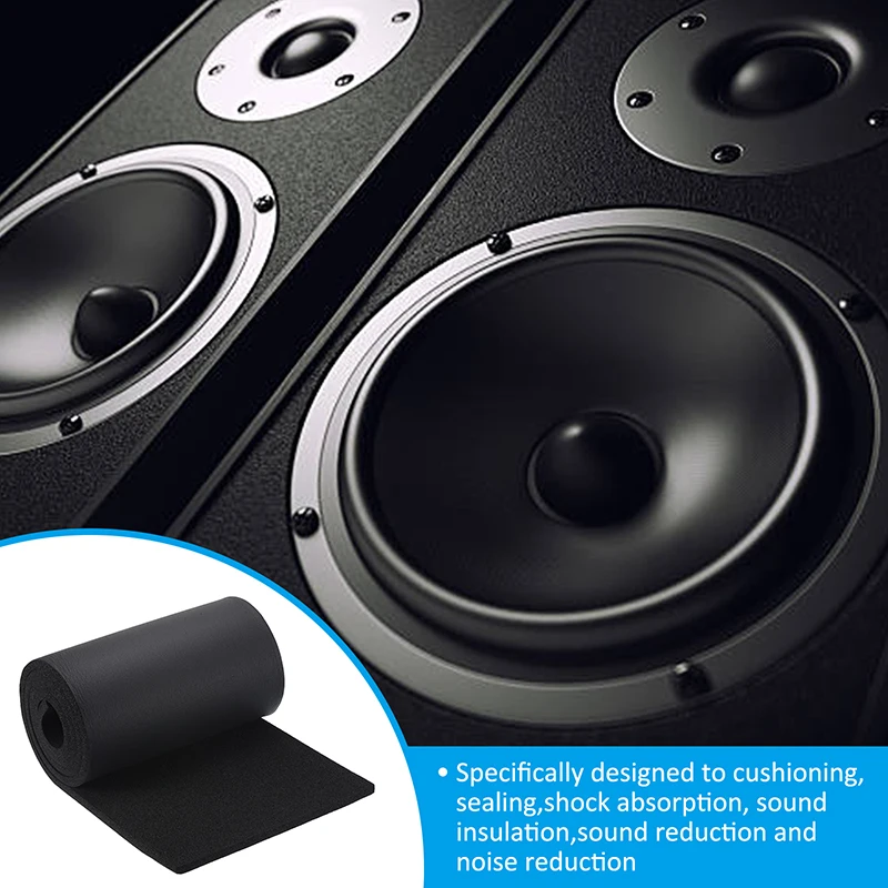 200cm Closed Cell Neoprene Sponge Foam Sheet Roll Easy Cut Weather Seal Rubber Insulation Soundproof Padding Non Adhesive DIY