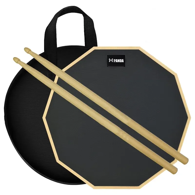 12 Inch Double Sided Silent Drum Pad Practice Set 2 Piece Silicone Drum Stick Wood Black Orange Red Quiet Training Tool for